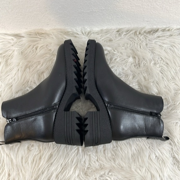 Sam & Libby Lennon Chls Chelsea Moto Chunky Sole Boots SZ 9 Black Ankle Booties - Picture 7 of 16